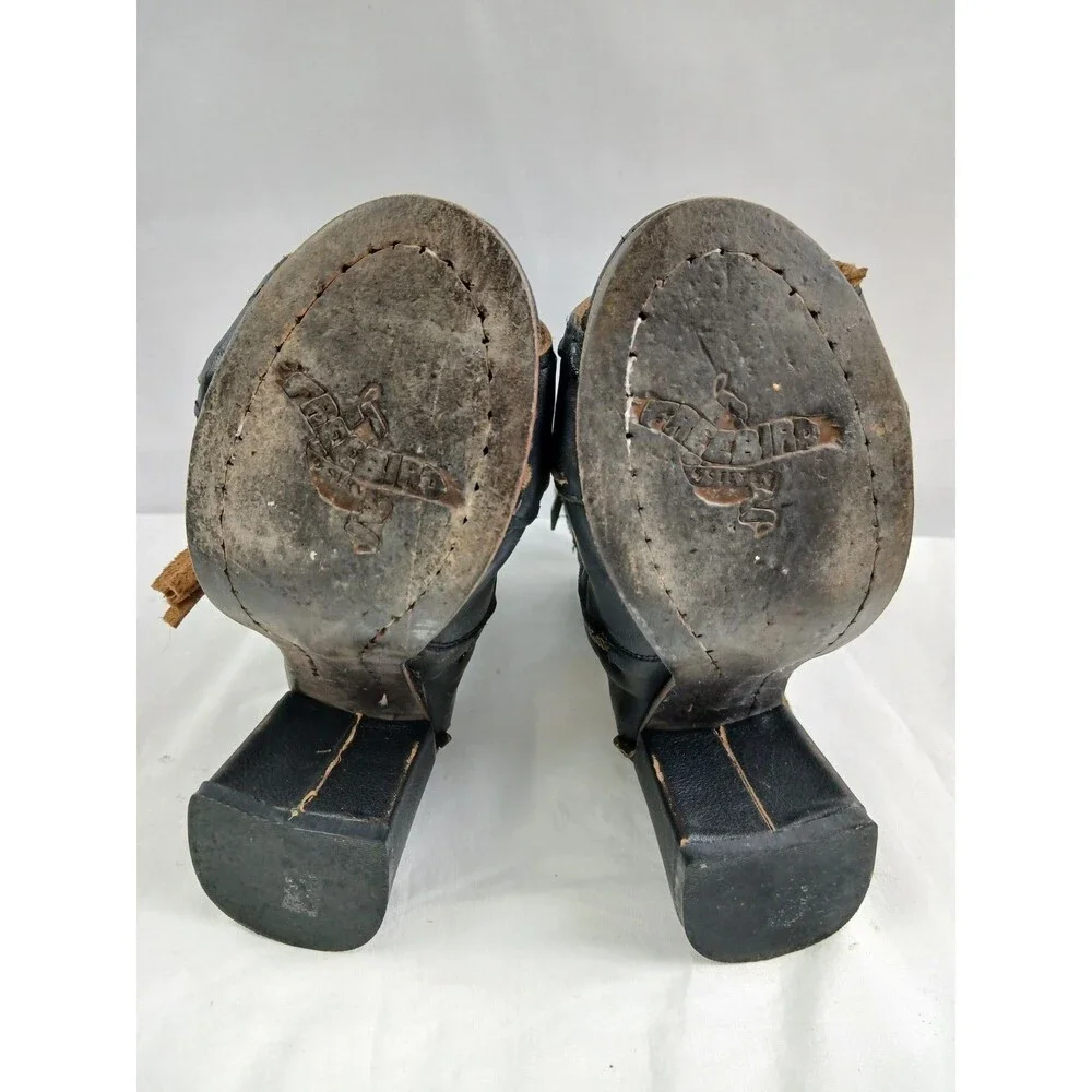 Firebird Zombi Booties Open Toe Steampunk Distressed Boho Women's Size 5 - Picture 8 of 9